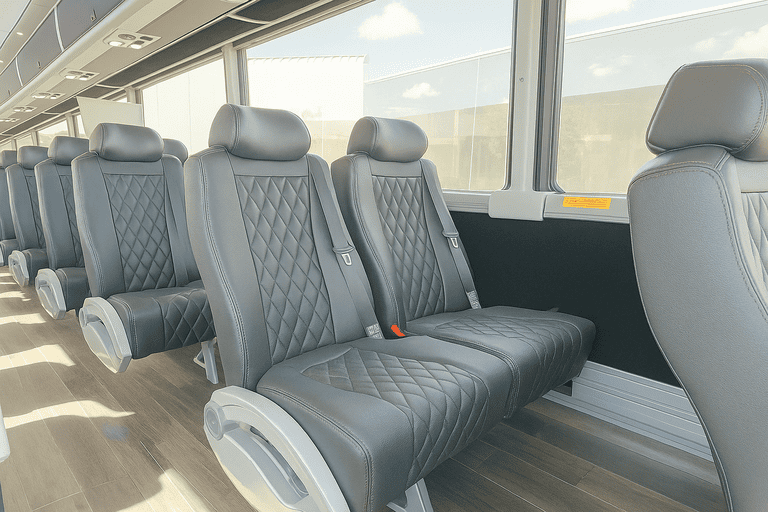 interior of Fort Smith Shuttle Bus Company charter bus